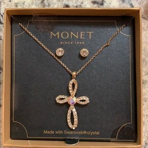 Cross Necklace and earring set